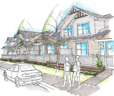 Illustration of residential home in Brookswood subdivision of Fraser Valley British Columbia Canada